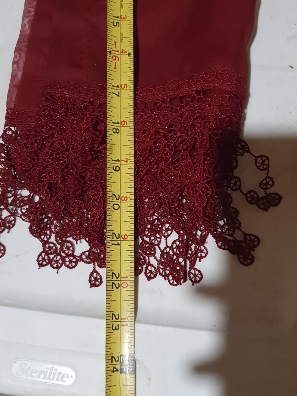 Red Maroon Decorative Sheer Valance Curtains - Unbranded - Picture 6 of 7